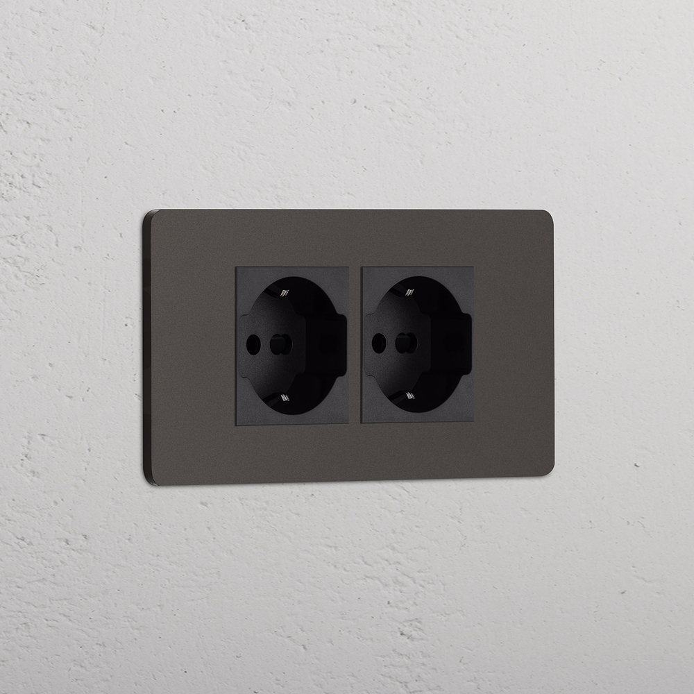 Grove 4-Module 2x Schuko/Bipasso Socket - Bronze | Black