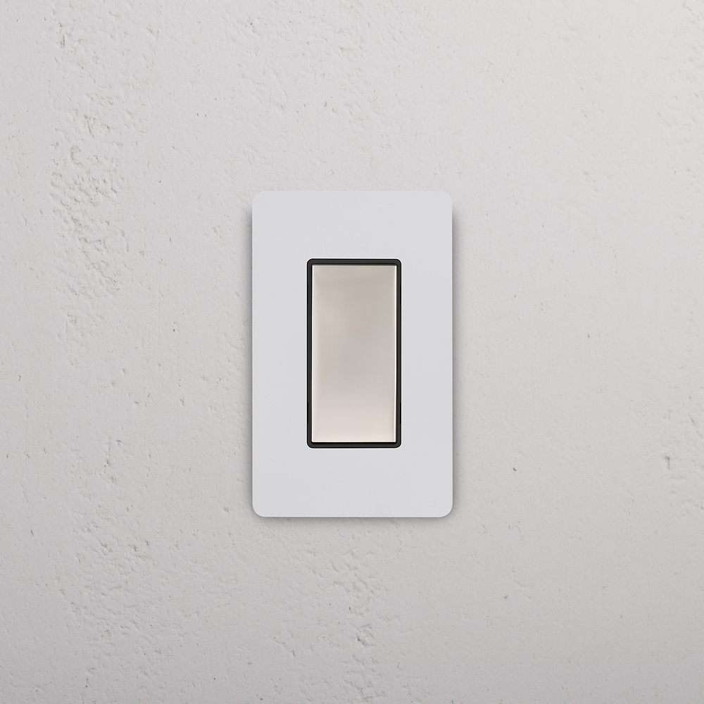 Grove 1G Center Retractive Rocker Switch – Paintable Polished Nickel | Black