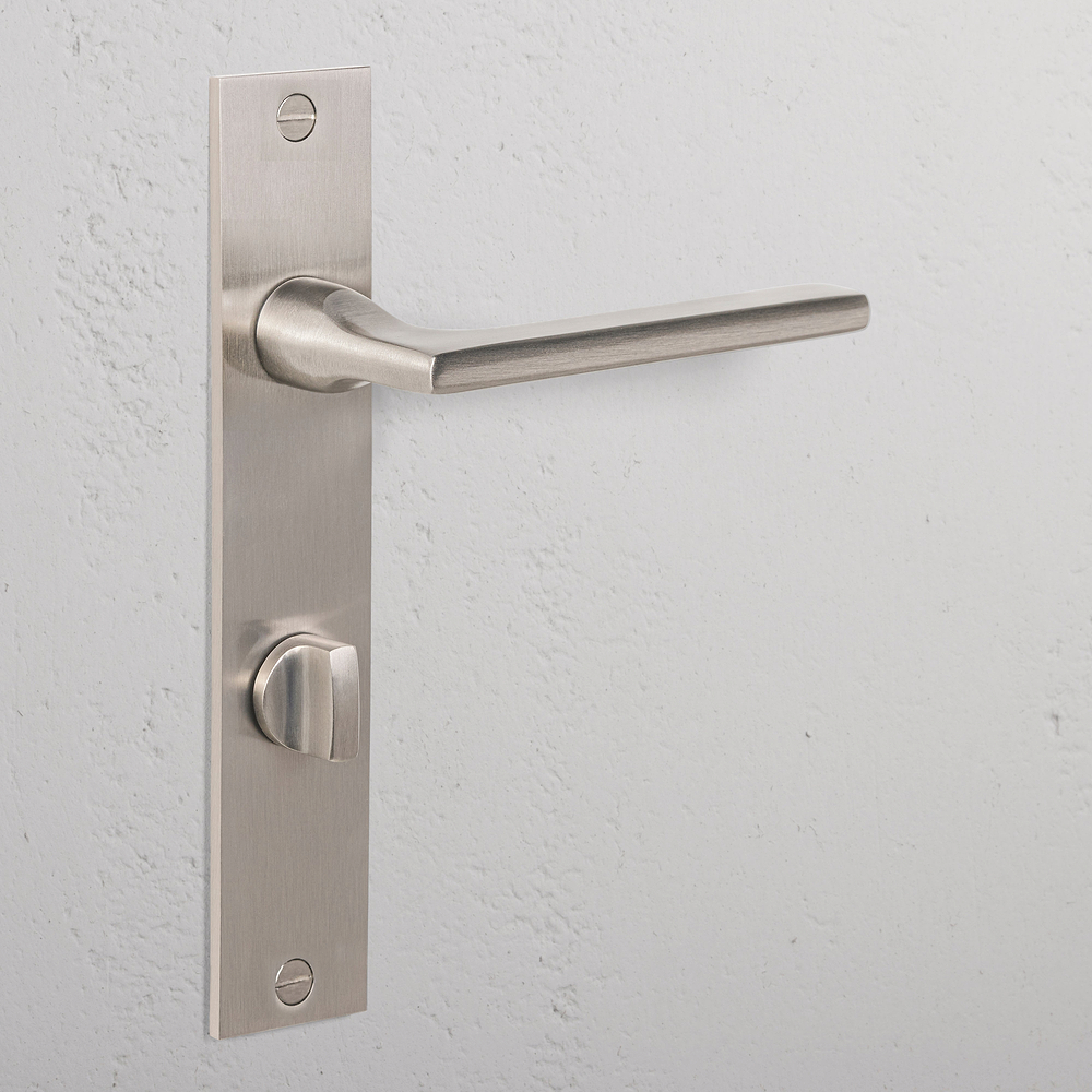 Clayton Long Plate Sprung Door Handle & Thumbturn – Satin Nickel