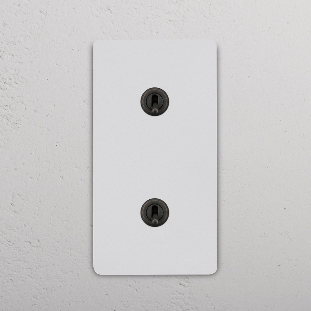 Grove Interrupteur Vertical à Levier x2 (Plaque Double) – Bronze à Peindre