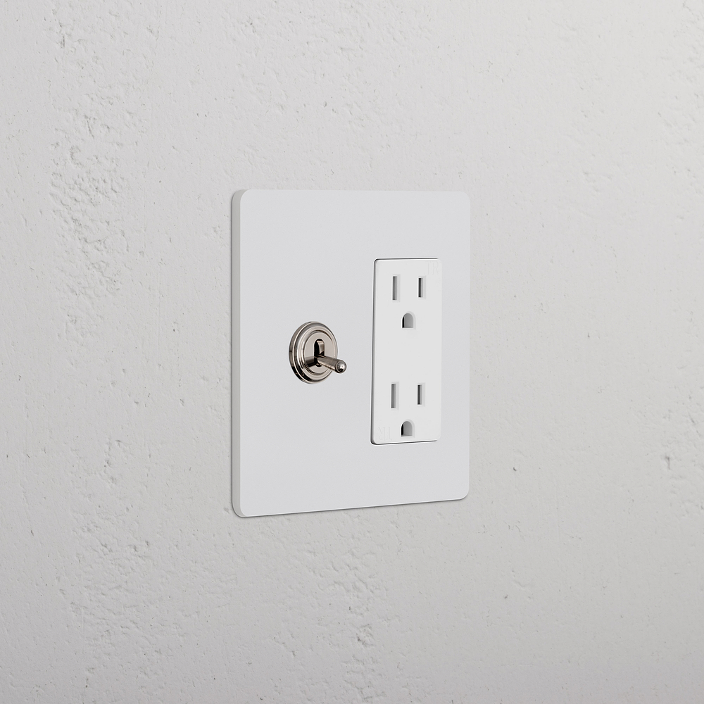 Grove 2G Toggle Switch & Outlet – Paintable Polished Nickel | White