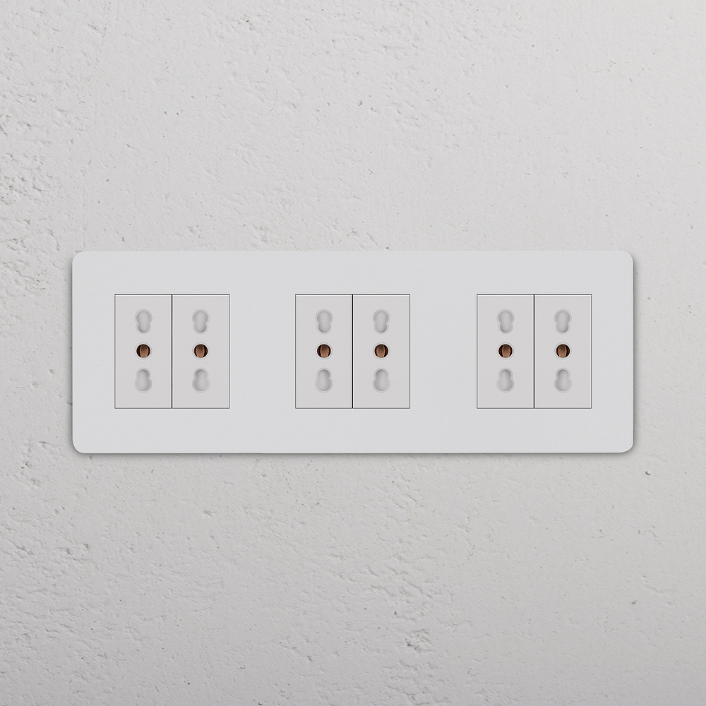 Grove Triple 6x Bipasso Socket – Paintable White