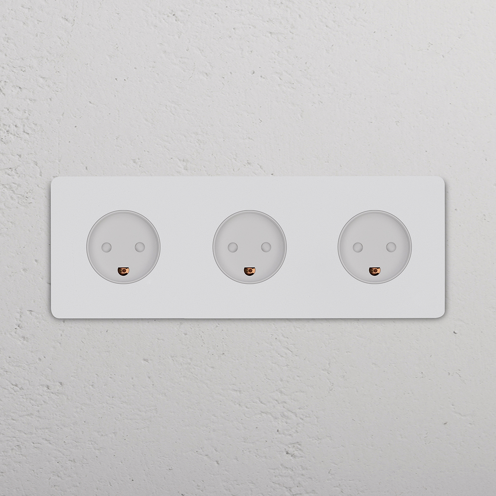 Grove Triple 3x Danish Type K Socket – Paintable White