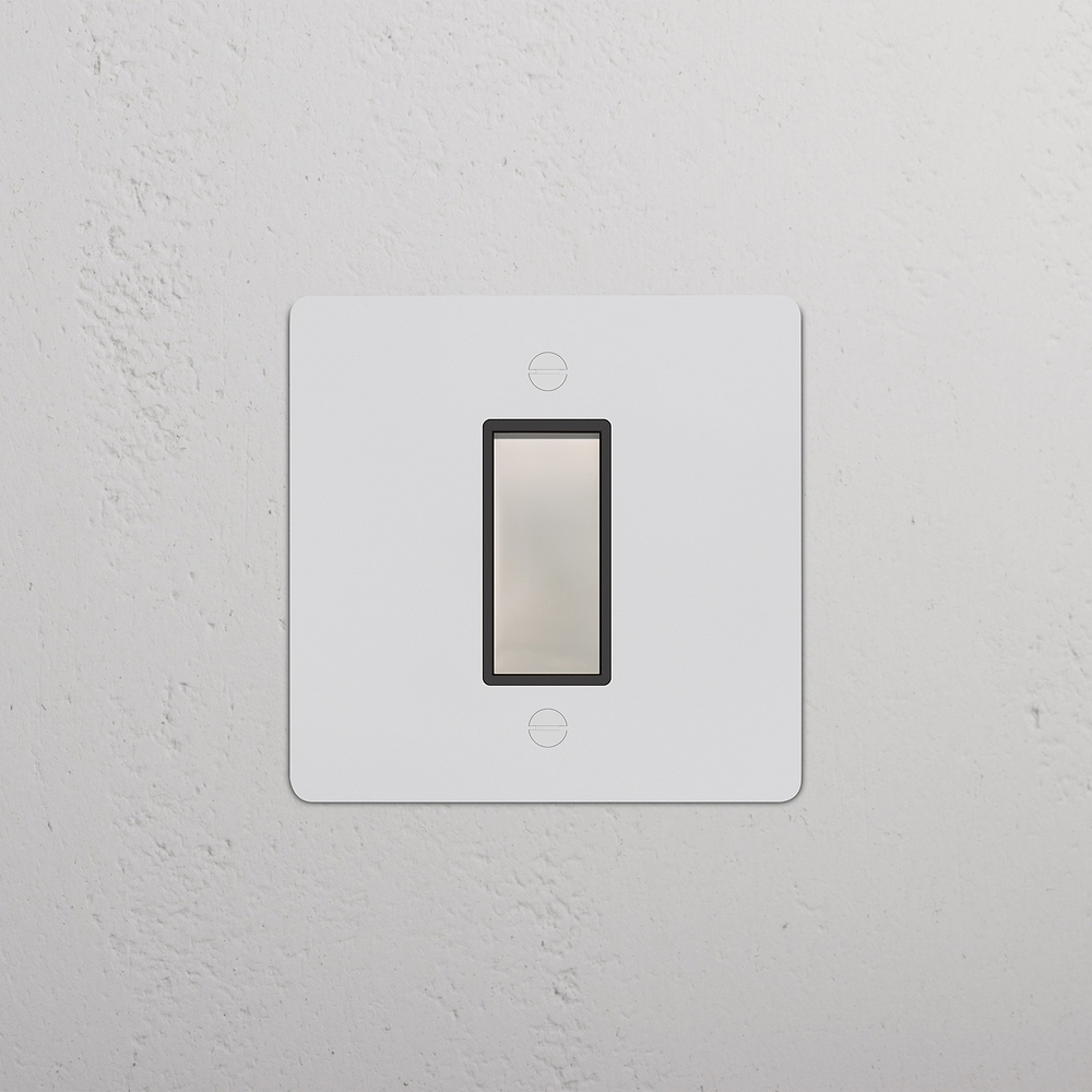 1G Retractive Rocker Switch - Paintable Polished Nickel | Black