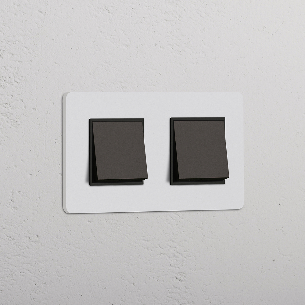 Grove Double 2x Rocker Switch – Paintable Bronze | Black
