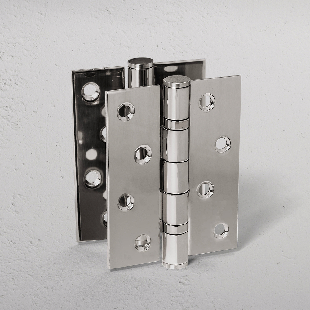 Saxon Steel Door Hinge Pair FR60 - Polished Nickel