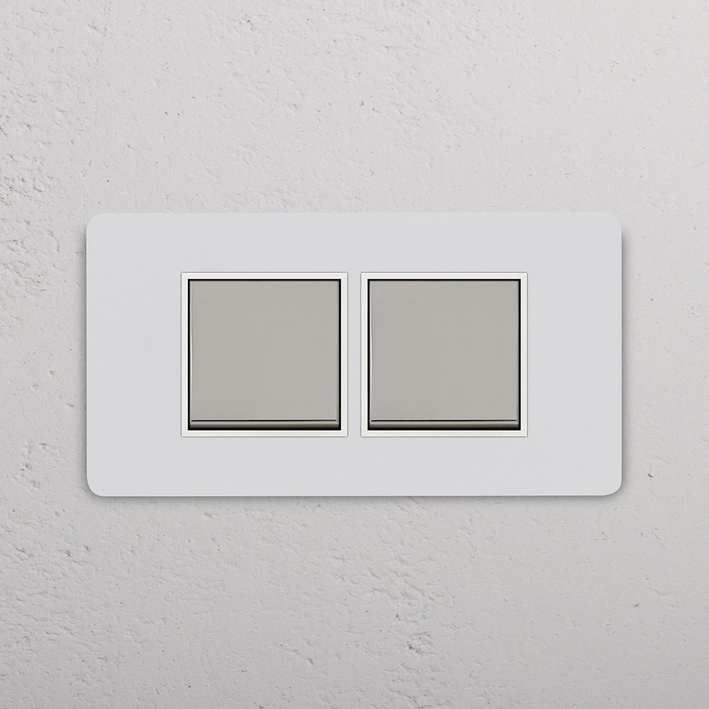 Grove 4-Module 2x Rocker Switch – Paintable Polished Nickel | White
