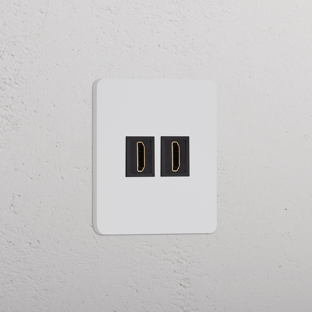 Grove Prise HDMI x2 (Plaque Simple) – Peignable | Noir