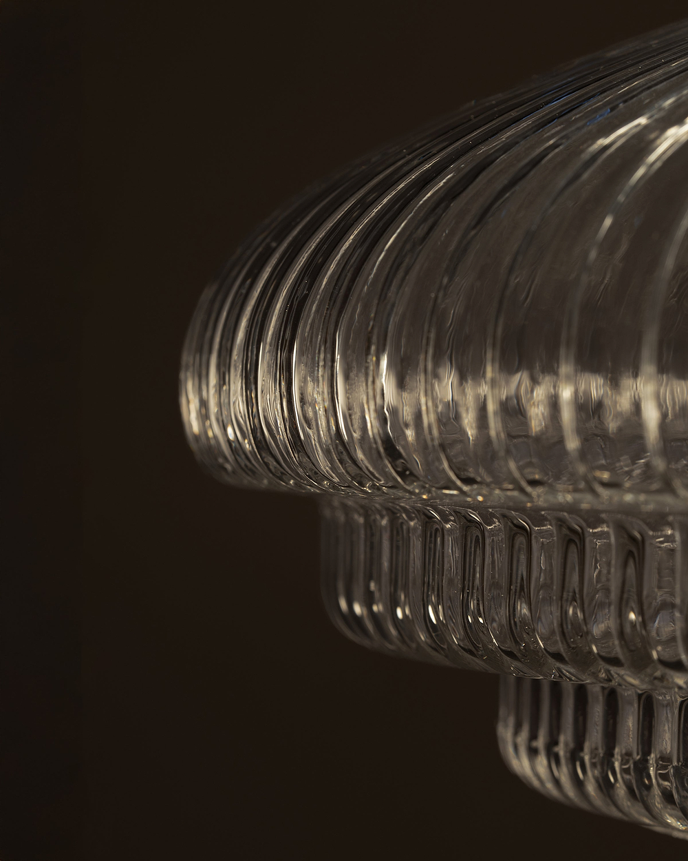 Brookfield Medium Pendant Light Fluted Glass - Polished Nickel
