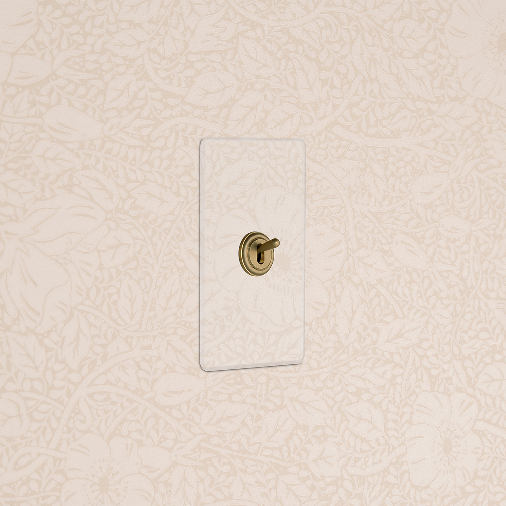 Kew 1G Retractive Toggle Switch - Clear Antique Brass