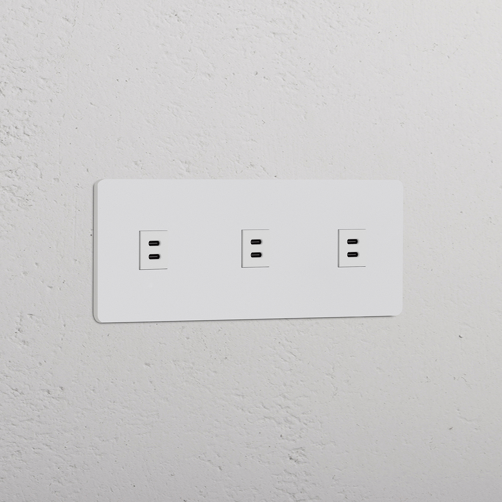 Grove Drievoudige 3x USB-C 30 W voedingsmodule – Beschilderbaar | Wit