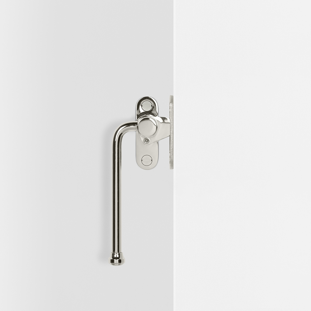 Southbank Lockable Casement Window Handle With Plate Left - Polished Nickel