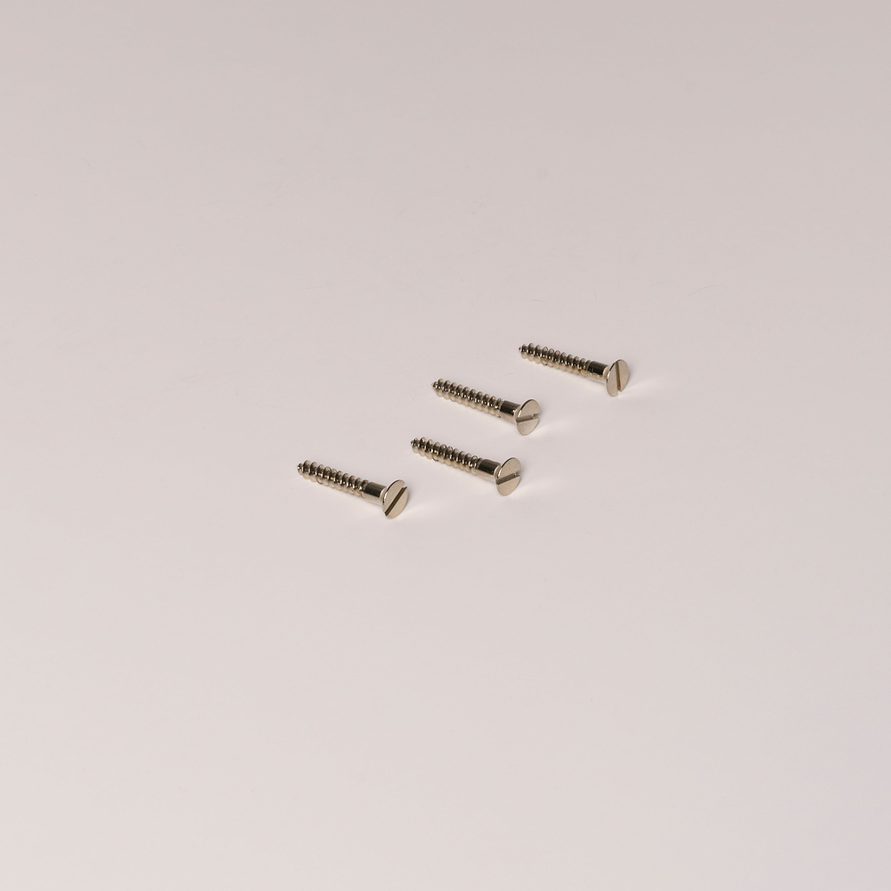 4mm x 25mm Window Furniture/Lock & Latch Self Tapping Wood Screw x4 – Polished Nickel