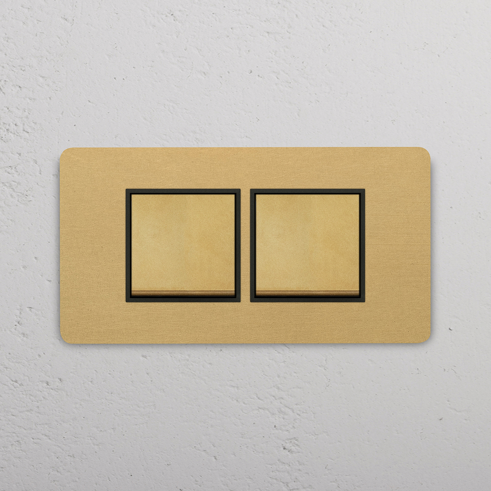 Grove 4-Module 2x Rocker Switch - Antique Brass | Black