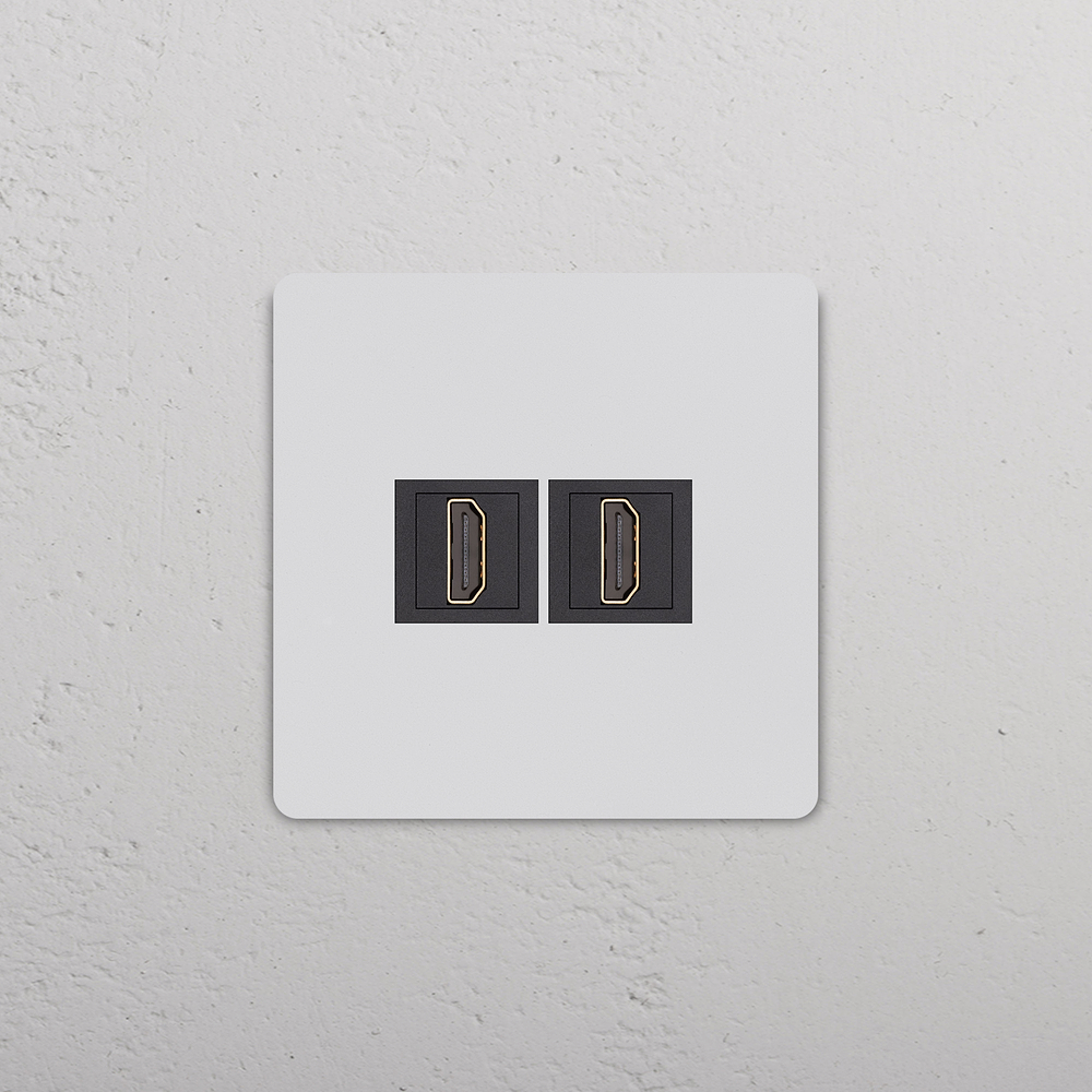 Grove Prise HDMI x2 (Plaque Simple) – Peignable | Noir