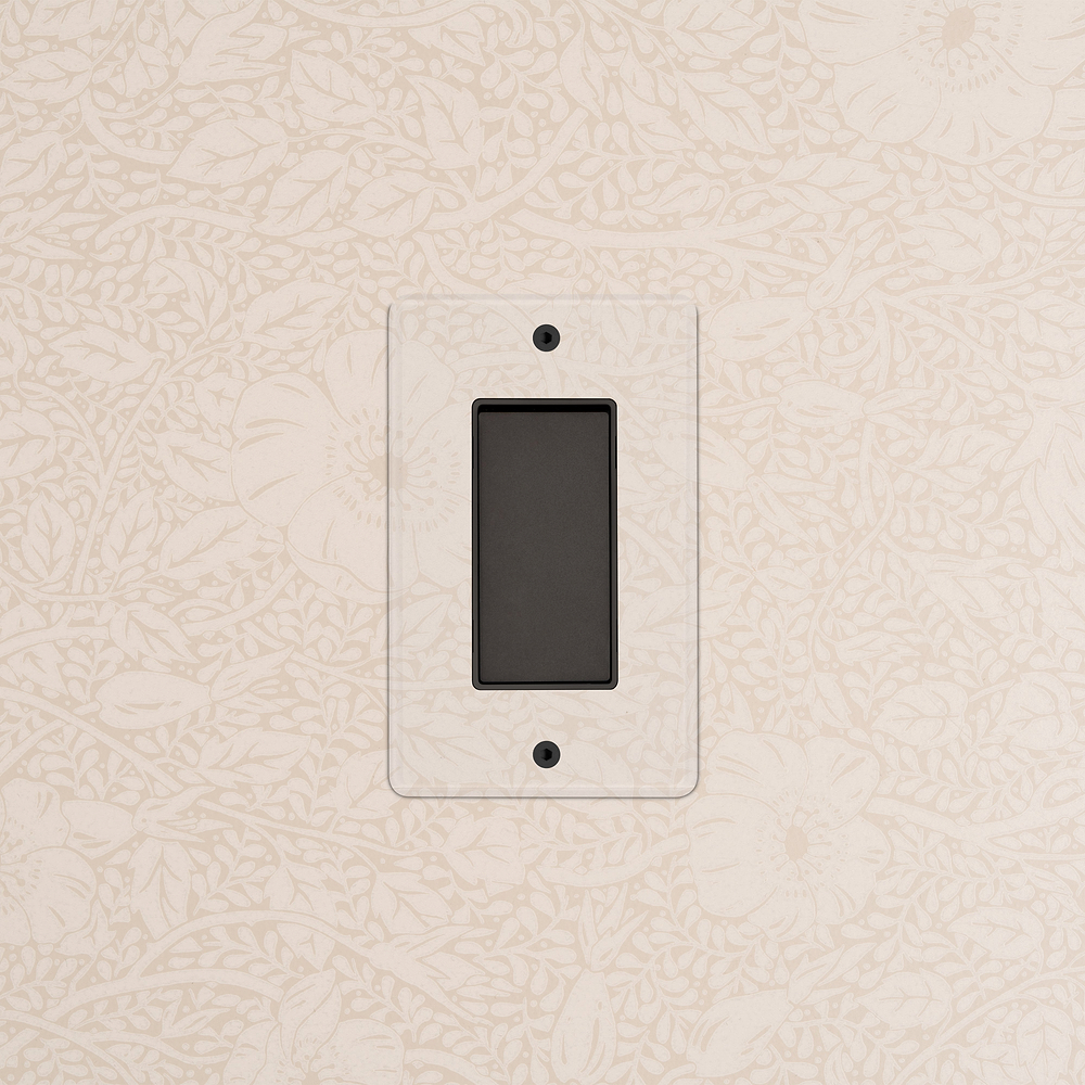 Kew 1G Retractive Rocker Switch - Clear Bronze Black