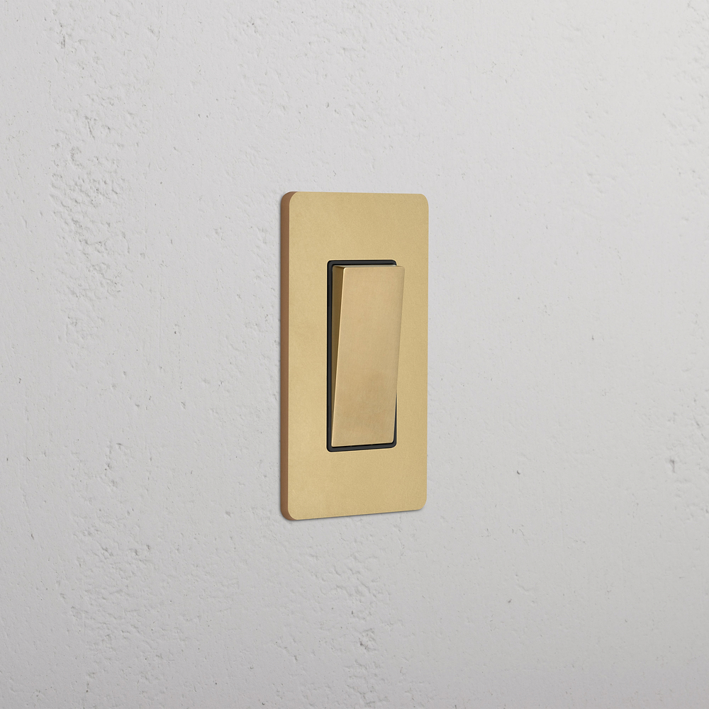 Grove 1G Retractive Rocker Switch - Antique Brass Black