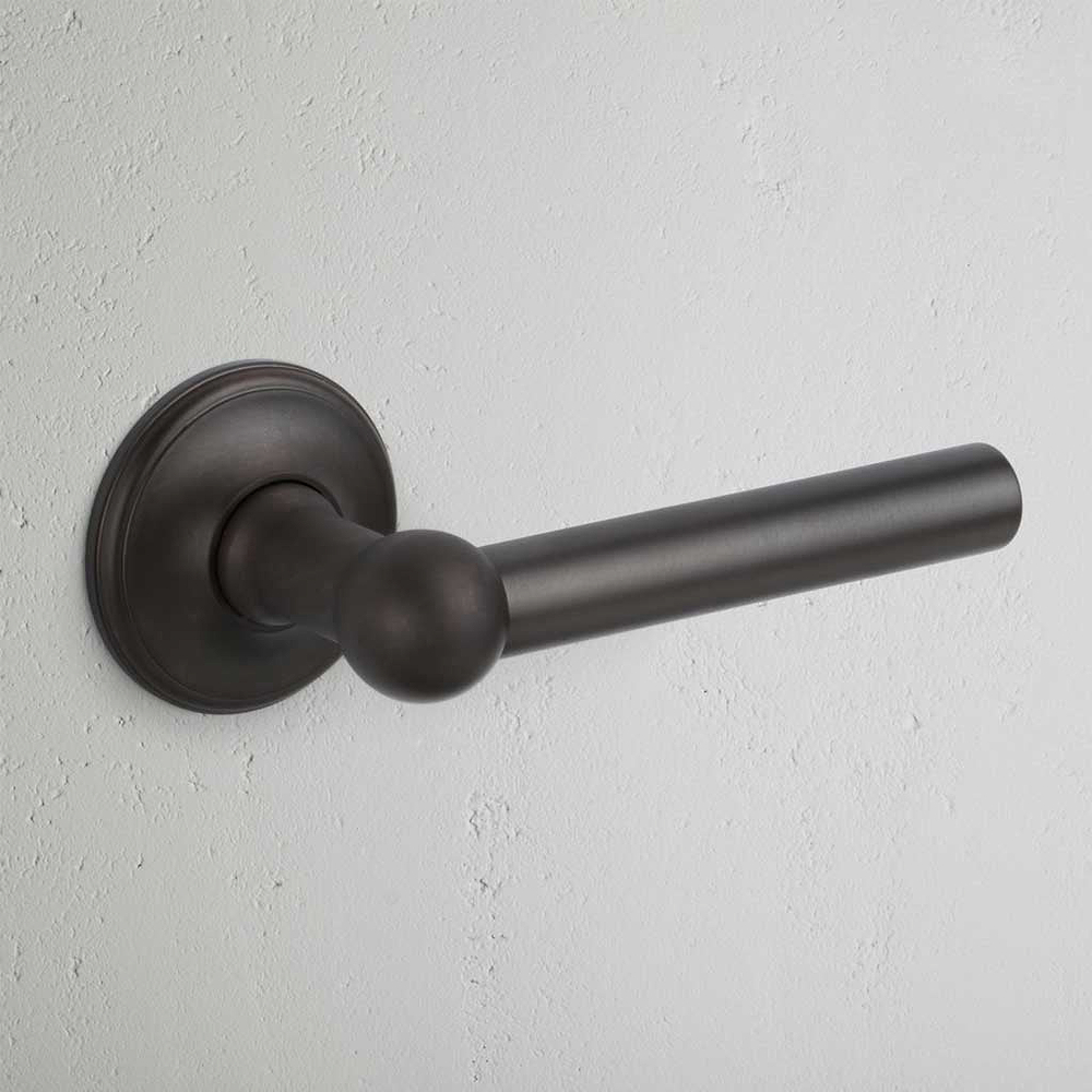 Harper Fixed Door Handle (Scandinavian) - Bronze