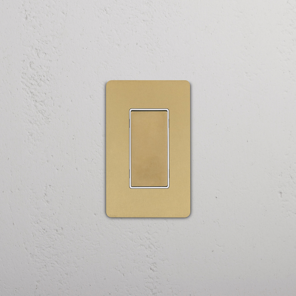 Grove 1G Retractive Rocker Switch - Antique Brass White