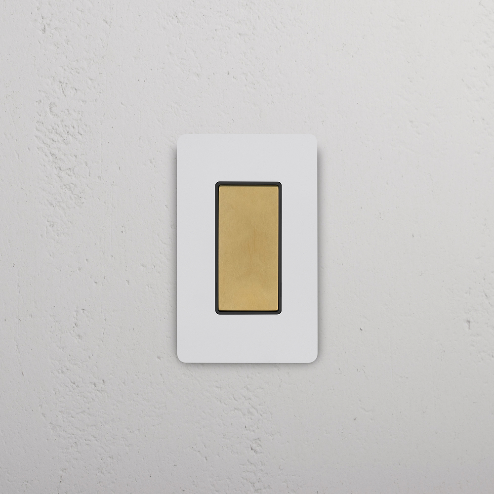 Grove 1G Center Retractive Rocker Switch – Paintable Antique Brass | Black