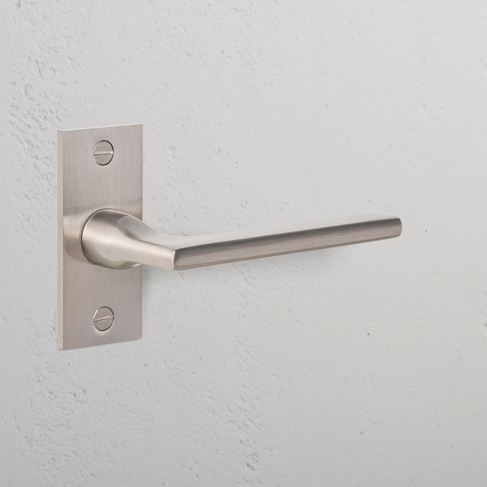 Clayton Short Plate Unsprung Door Handle – Satin Nickel