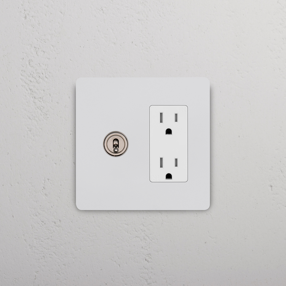 Grove 2G Toggle Switch & Outlet – Paintable Polished Nickel | White