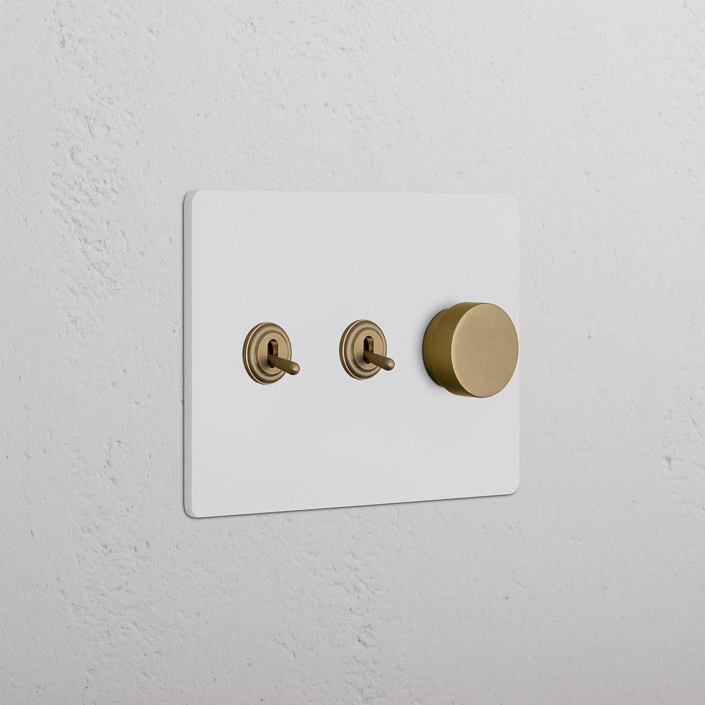 Grove 3G 2x Toggle & Dimmer Switch – Paintable Antique Brass