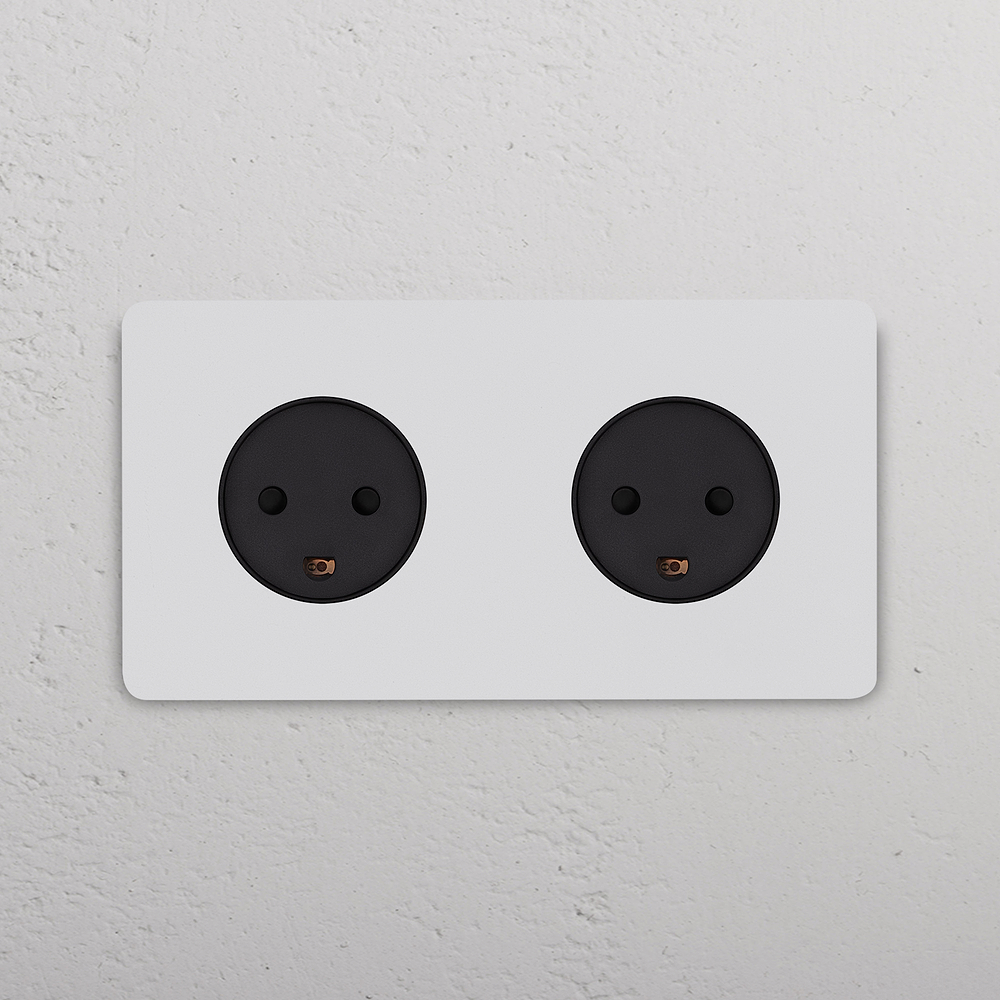 Grove Double 2x Danish Type K Socket – Paintable Black