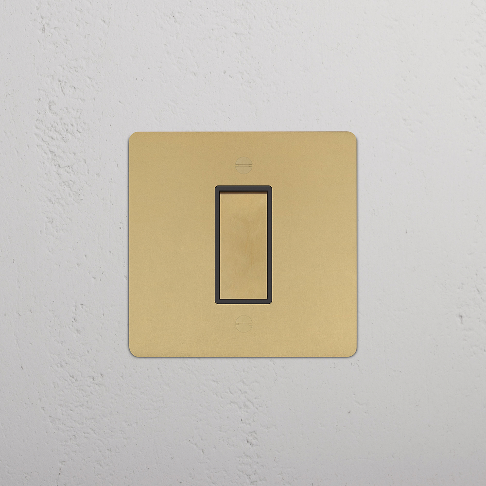 1G Retractive Rocker Switch - Antique Brass | Black