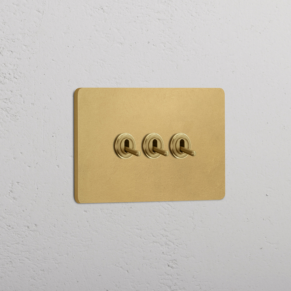 Grove 3-Module 3x Toggle Switch - Antique Brass