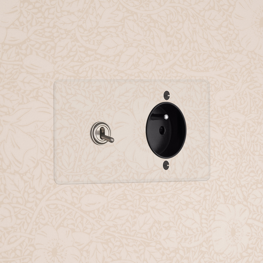 Double Toggle & French Module Round - Clear Satin Nickel Black