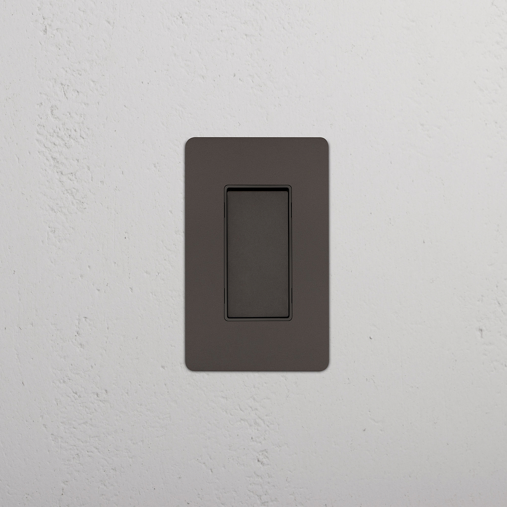 Kew 1G Retractive Rocker Switch - Bronze Black