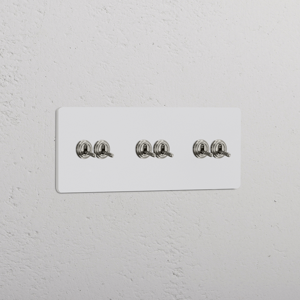 Grove Triple 6x Toggle Switch – Paintable Polished Nickel