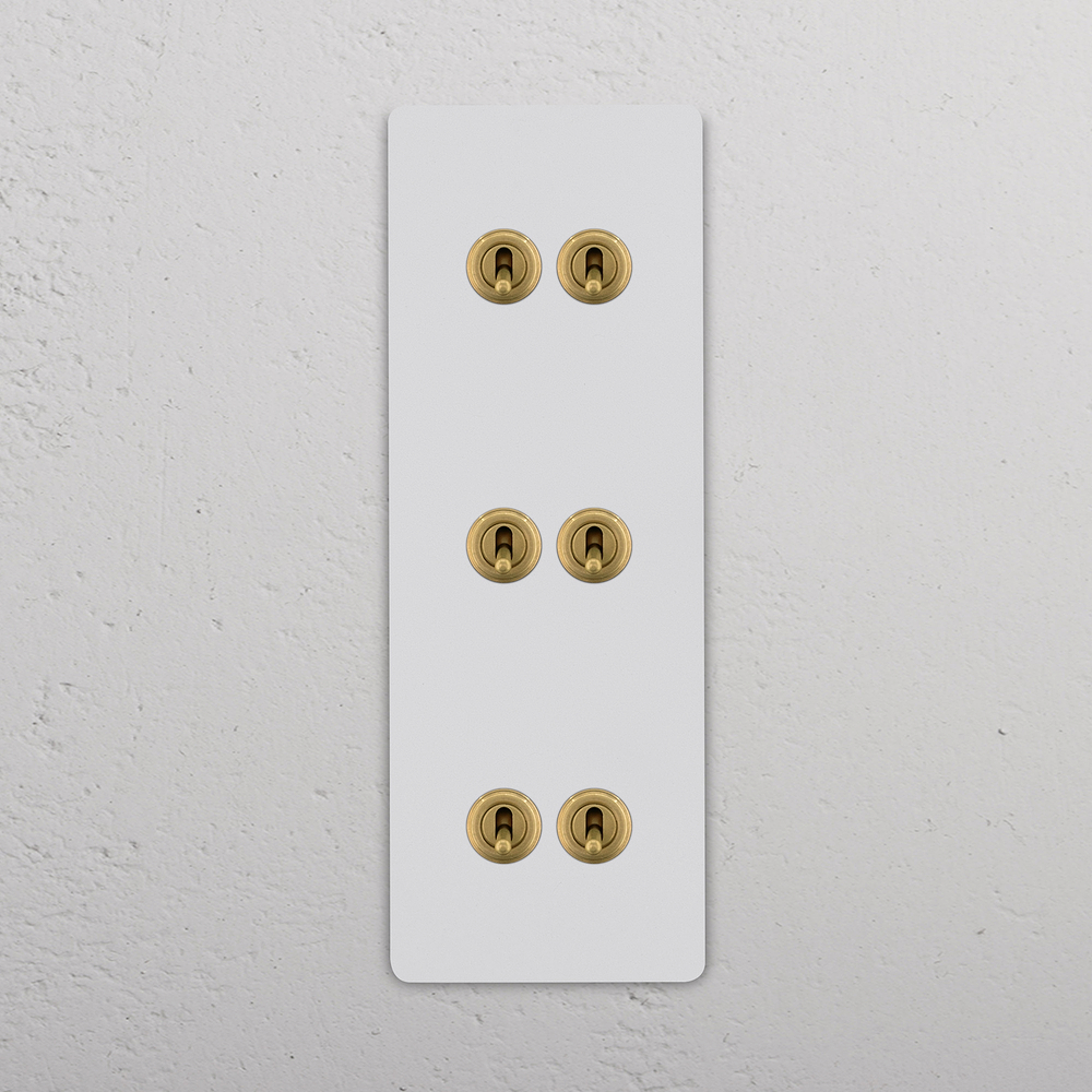 Grove Triple 6x Vertical Toggle Switch – Paintable Antique Brass