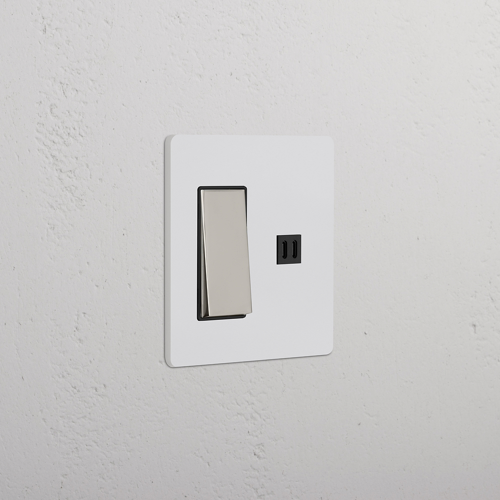 Grove 2G Rocker Switch & Fast Charge USB – Paintable Polished Nickel | Black