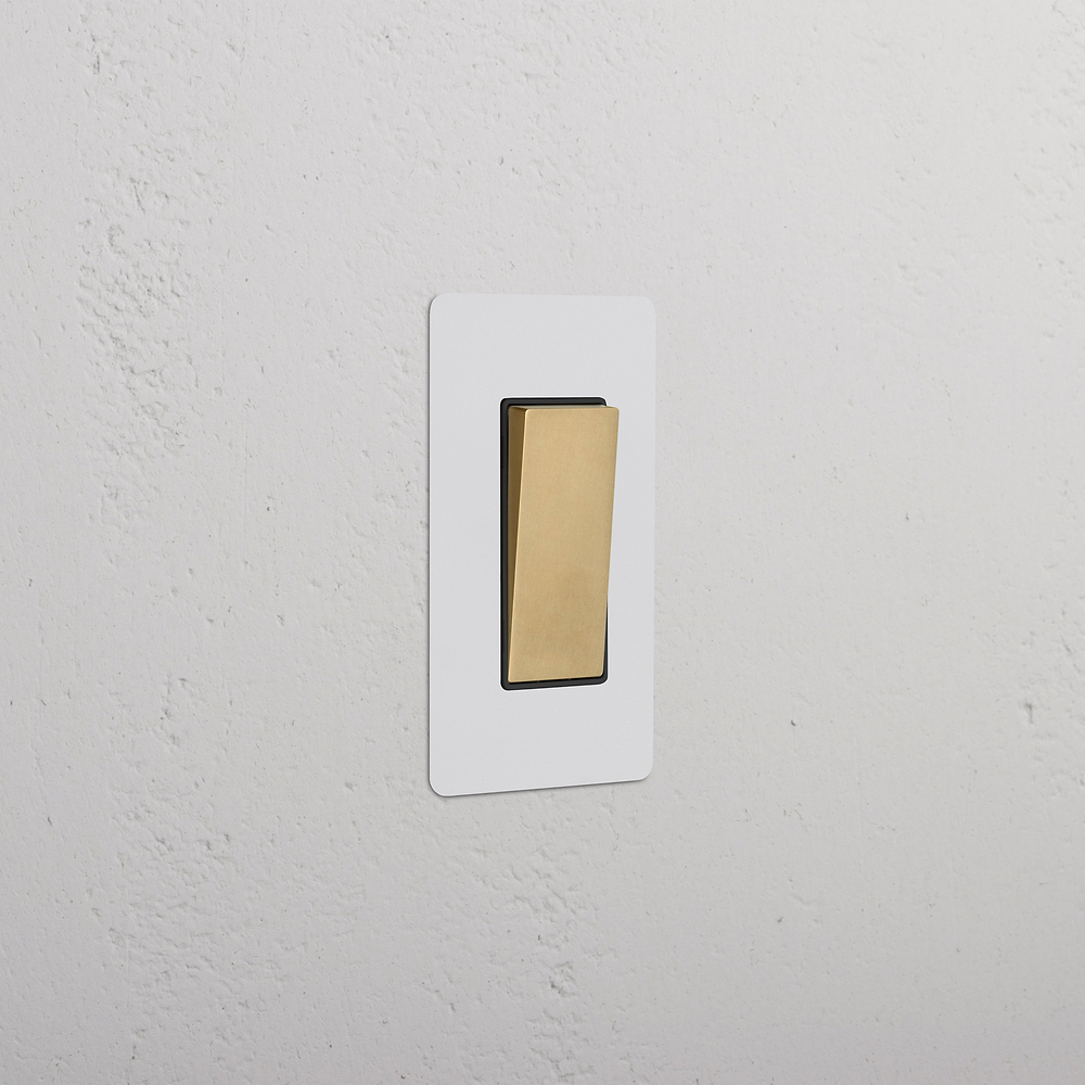 Kew 1G Retractive Rocker Switch - Paintable Antique Brass Black