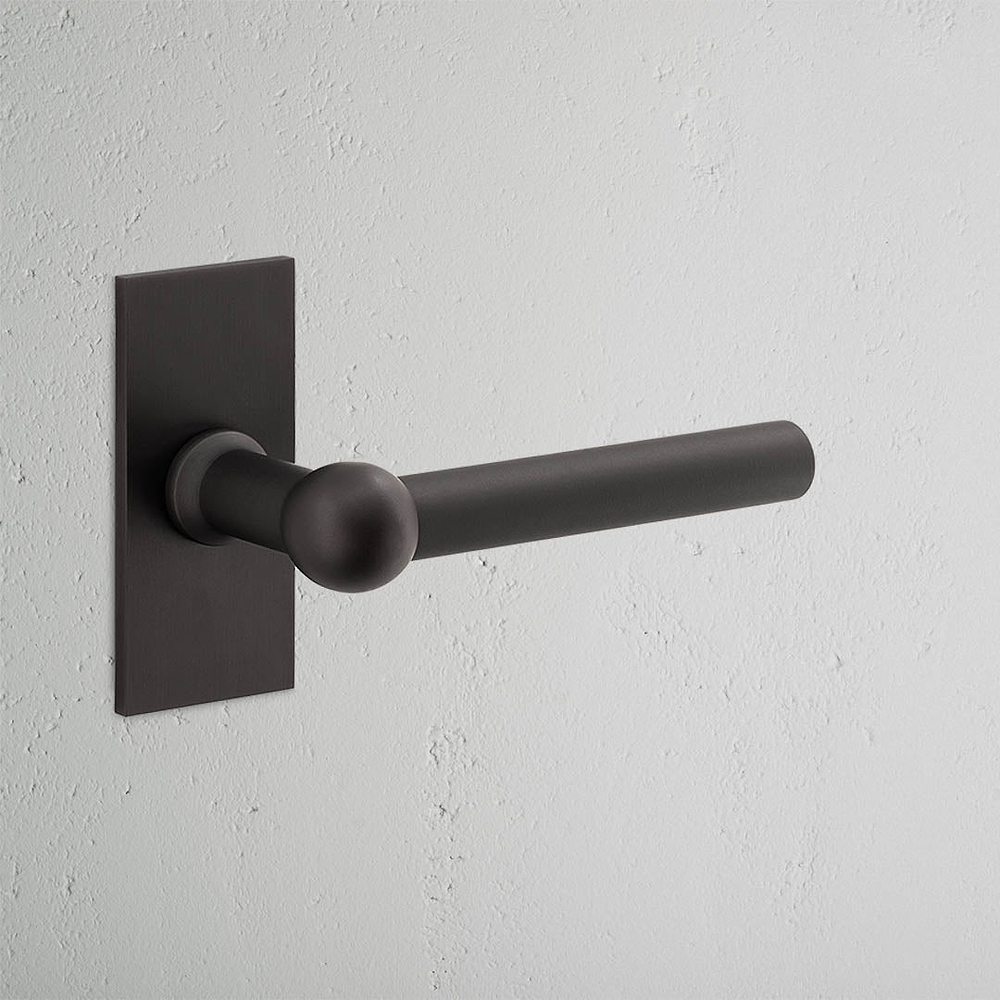 Harper Short Plate Sprung Door Handle - Bronze