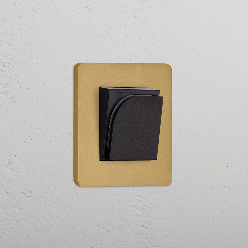 Grove Single Hotel Key Card Switch - Antique Brass | Black