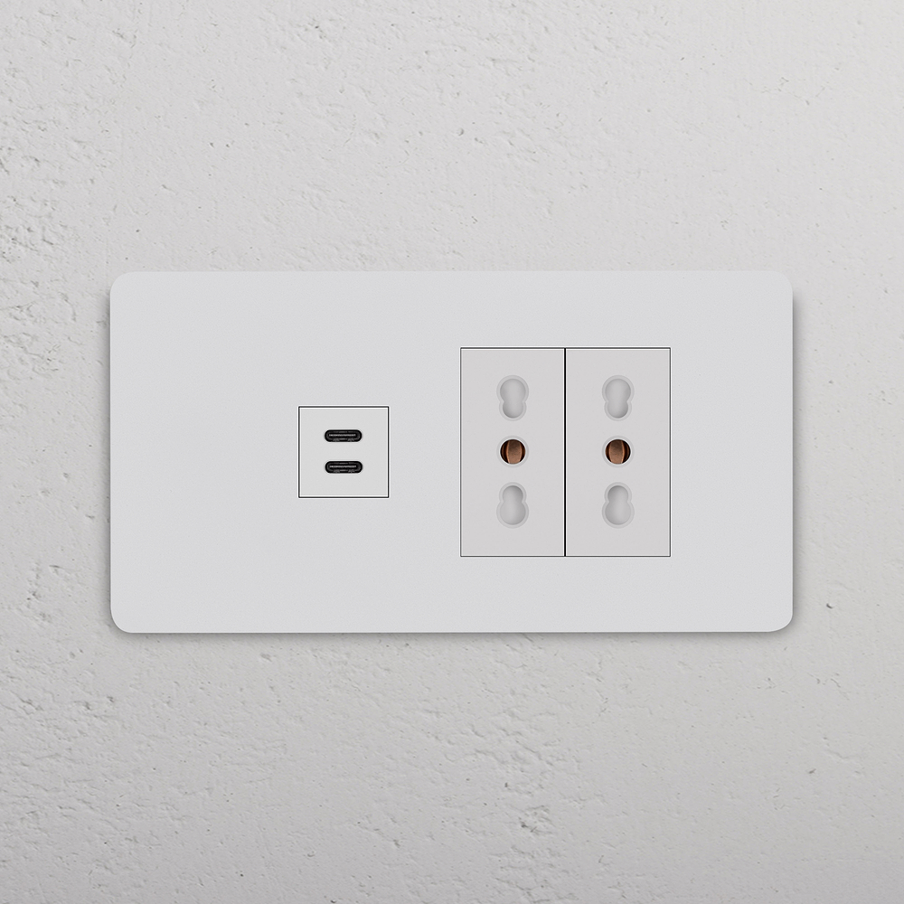 Grove 4-Module USB-C 30W & 2x Bipasso Socket – Paintable White