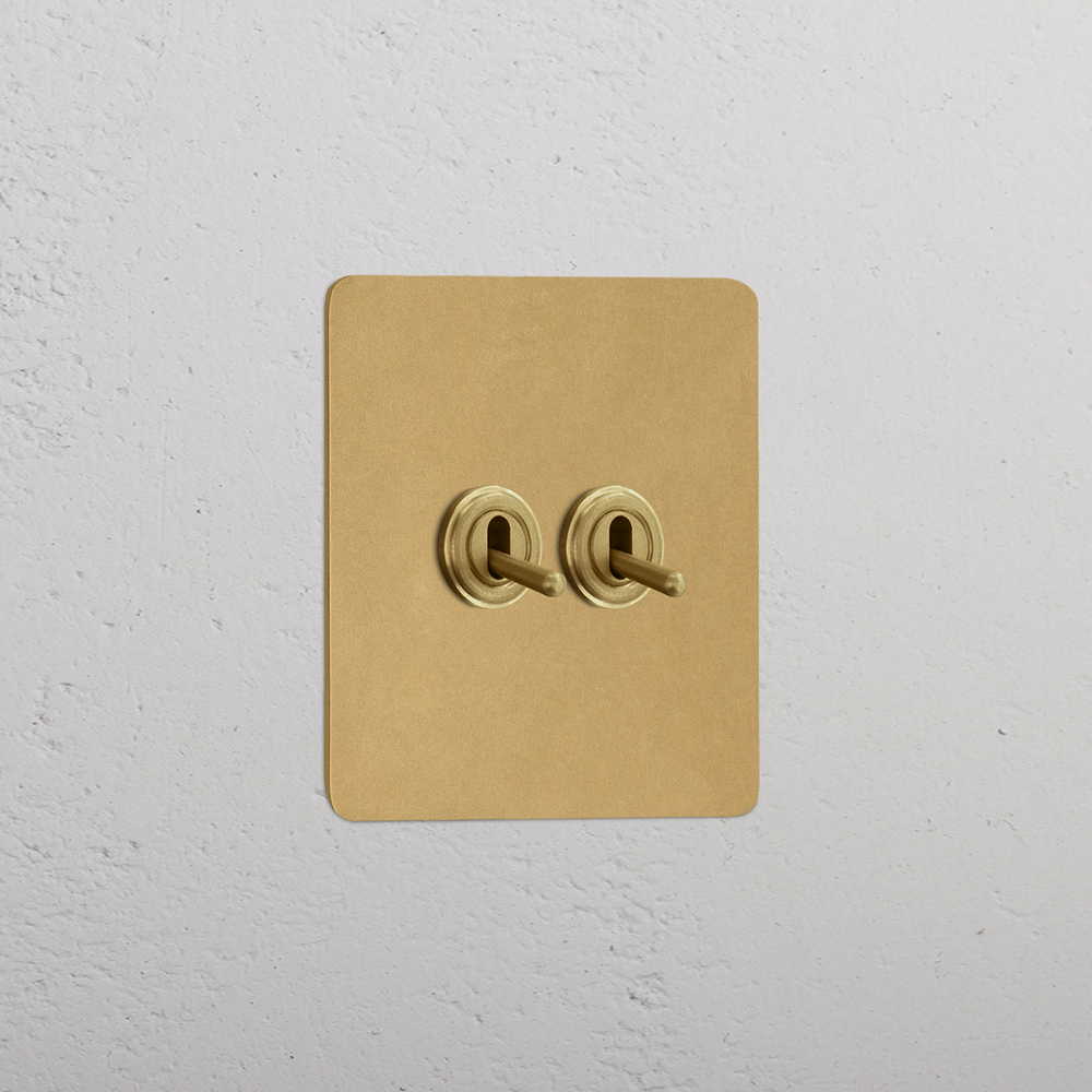 Kew Interruttore a Levetta Singolo 2x - Ottone Antico