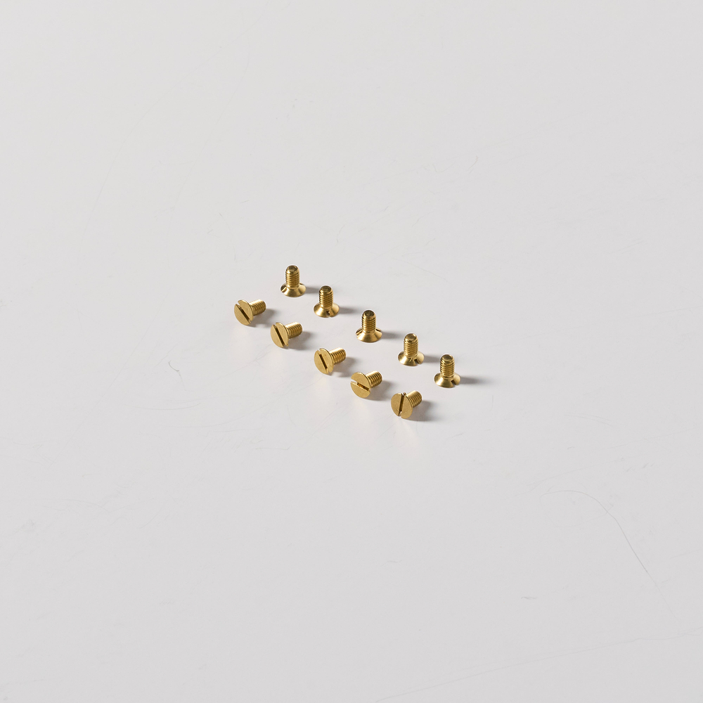 M3.5 x 5mm front plate screws x10 – Antique Brass