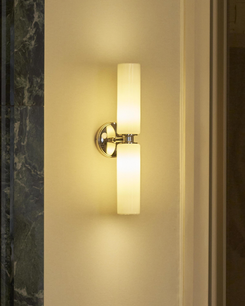 Claremont Medium Wall Light Fine Porcelain - Polished Nickel