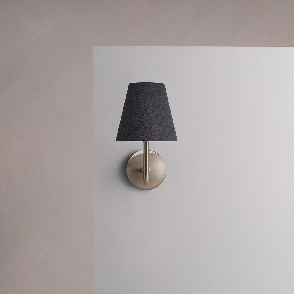 Malvern Medium Wall Light Basalt Grey – Satin Nickel