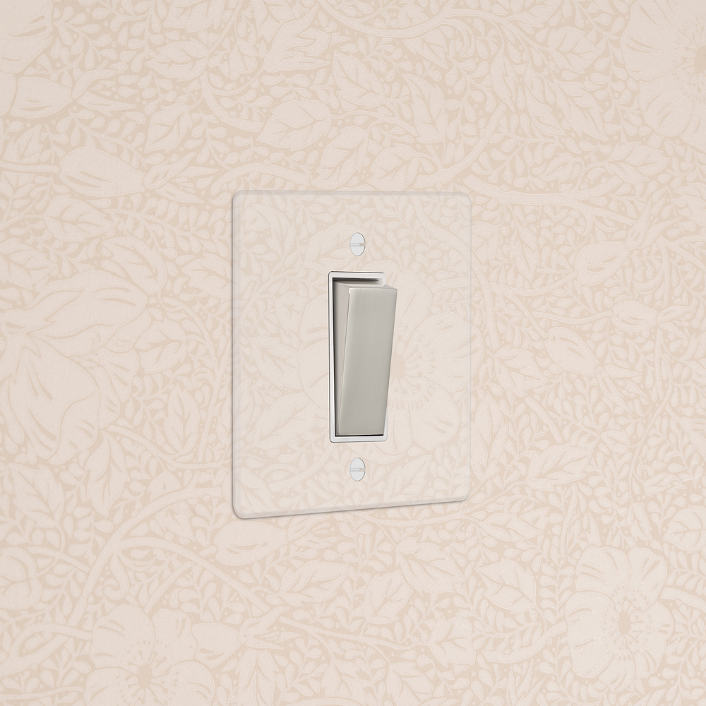 1G Retractive Rocker Switch - Clear Polished Nickel | White