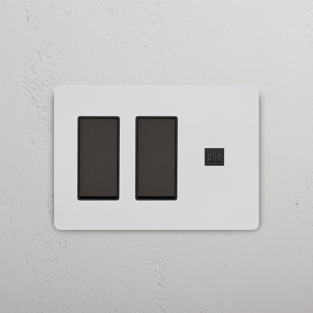 Grove 3G 2x Rocker Switch & Fast Charge USB – Paintable Bronze | Black