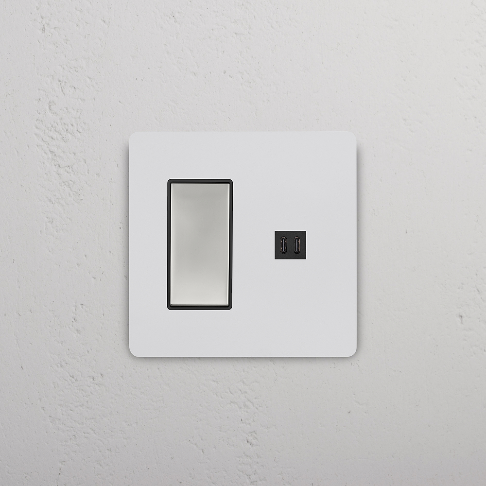 Grove 2G Rocker Switch & Fast Charge USB – Paintable Polished Nickel | Black