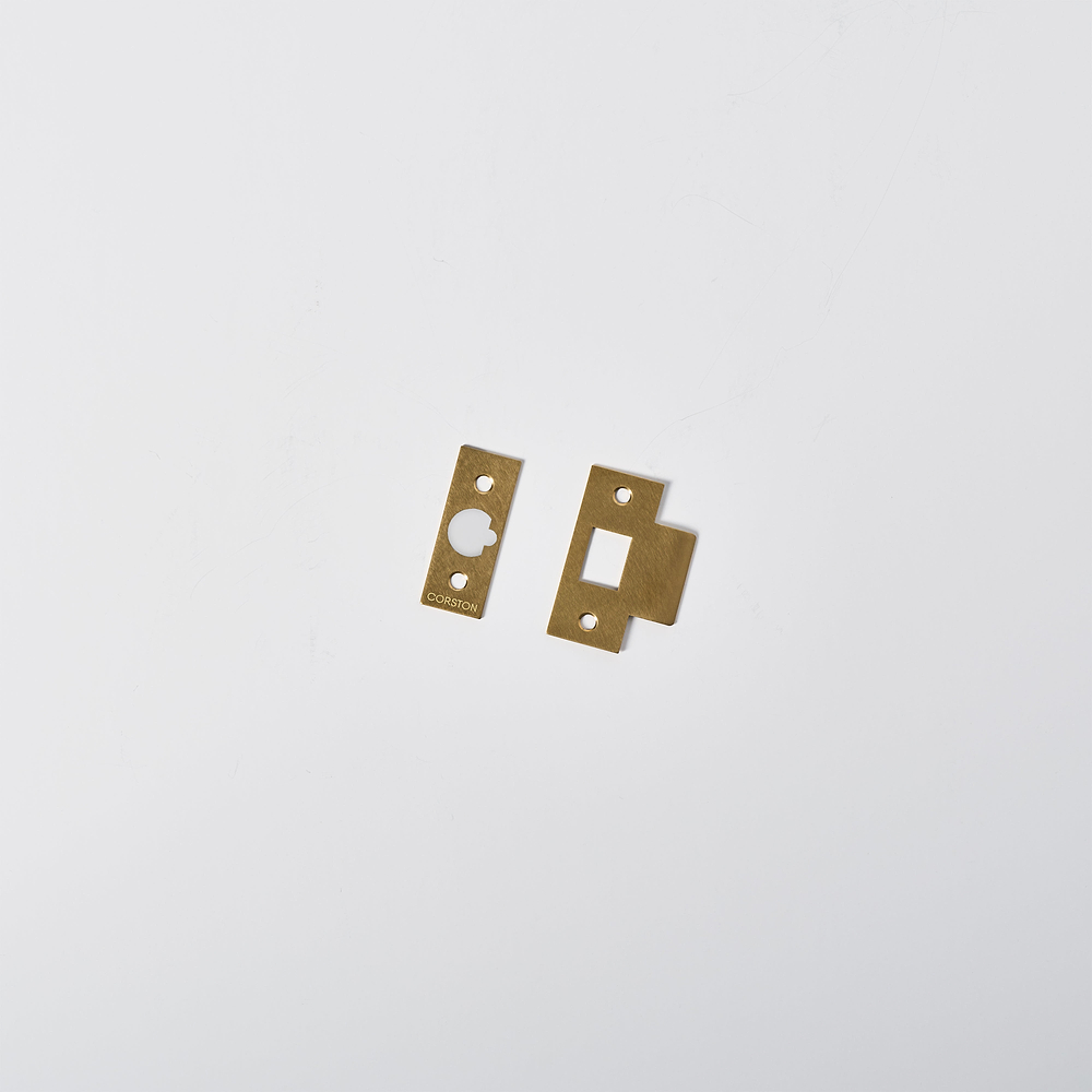 Passage Tubular Latch Plates – Antique Brass