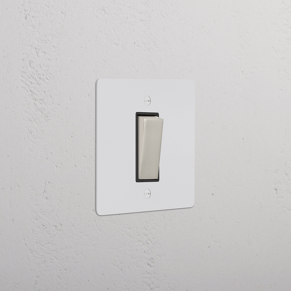 1G Retractive Rocker Switch - Paintable Polished Nickel | Black