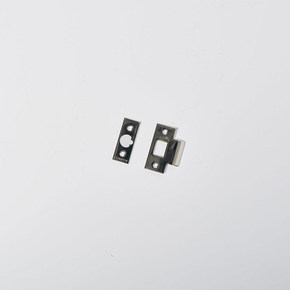 Passage Tubular Latch Plates – Polished Nickel