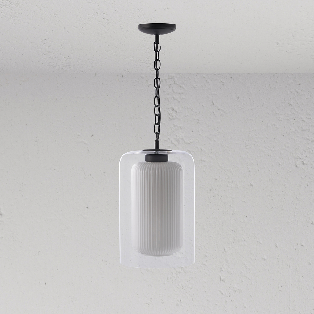 Windsor Medium Pendant Light Opal Glass - Bronze